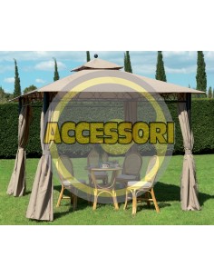 SET 4 TELI LATERALI BEIGE SCURO X GAZEBO EDEN