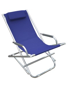 SEDIA SDRAIO PLAYA IN ALLUMINIO BLU