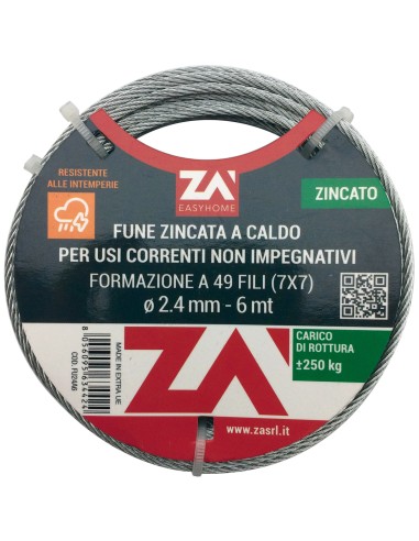 FUNE ACCIAIO ZINCATO ANTIGIRO 133F D 3  25 M