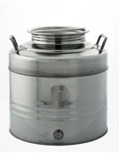 CONTENITORE ACCIAIO INOX PER OLIO 30 L AGGRAFFATO