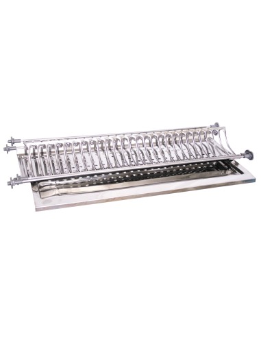 MENSOLA COLAPIATTI ACCIAIO INOX C/VASCH 76 CM