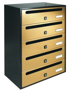 CASSETTA POSTALE ALUBOX CUBO/R 5 38,5X25X53 ORO