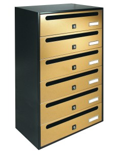 CASSETTA POSTALE ALUBOX CUBO/R 6 38,5X25X63 ORO