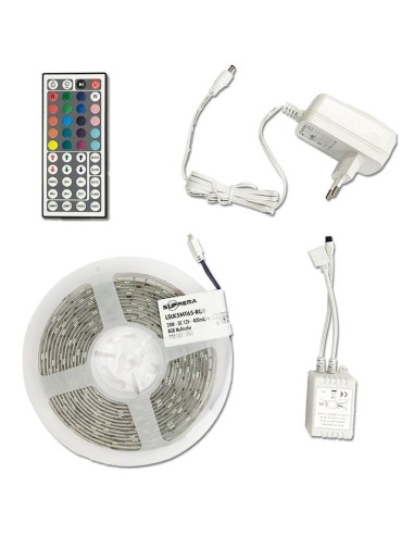 KIT STRIP LED 16W 5 M IP65 RGB C/TELECOMANDO