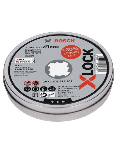 BOSCH-A 10 DISCHI PER INOX XLOCK 115X1,0 MM