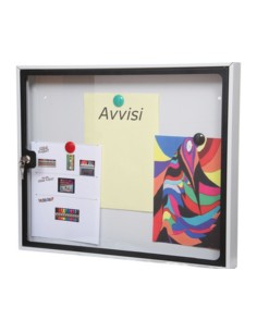 BACHECA FONDO MAGNETICO 58X6X48 CM SILVER NERO