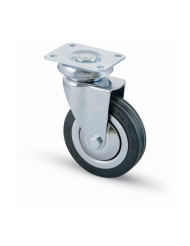 RUOTA CARRELLO D  80 MM GOMMA 155 PIASTRA