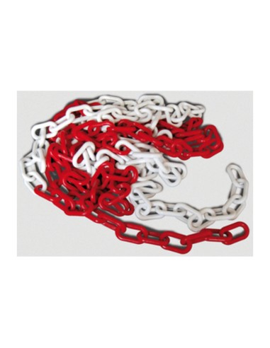 CATENA PLASTICA BIANCO ROSSO D 8 MM DA 25 M