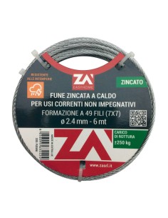 FUNE ACCIAIO ZINCATO ANTIGIRO 133F D 4   25 M