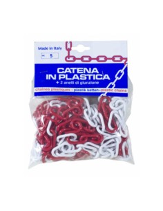 PL CATENA PLASTICA BIANCO ROSSO D 8 MM DA 5 M