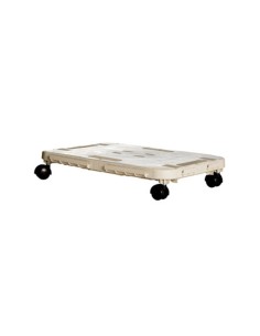 PEDANA C/RUOTE DOLLY HOME 48X29X12,5 CM ECRU