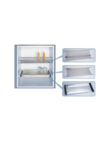 MENSOLA SCOLAPIATTI ACCIAIO INOX C/VASCH 56 CM