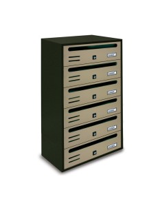CASSETTA POSTALE ALUBOX CUBO/R 6 38,5X25X63 SABBIA