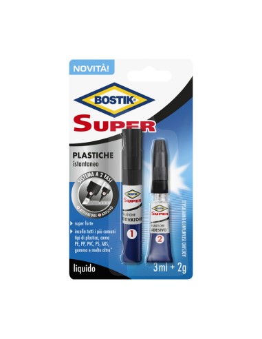 BOSTIK SUPER PLASTICHE ATTIVATORE+ADESIVO BLISTER