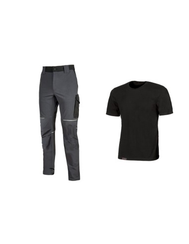 WORKWEAR KIT T-SHIRT+ PANTAL BLACK/GREY TG   M
