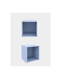 CUBO 35X29X35 CM AZZURRO