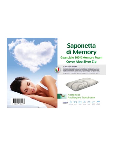 GUANCIALE ALOE SILVER MEMORY FOAM SAPONETTA H.13