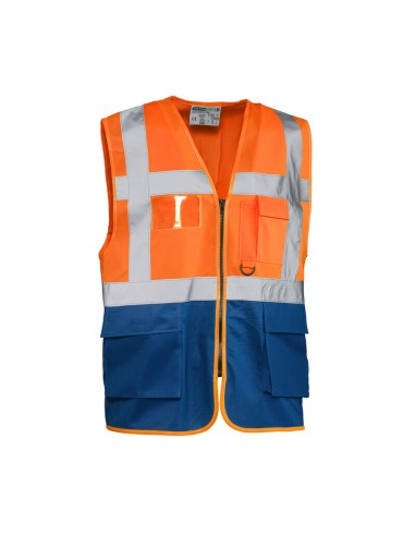 GILET ALTA VISIBILIT ARANCIO/BLU LASER TG.3XL