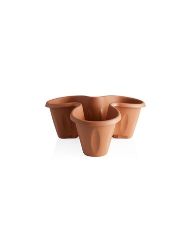 VASO TRIFOGLIO D 40XH51CM SET 3PZ TERRACOTTA