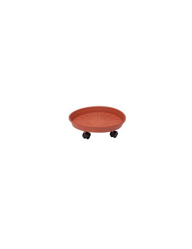 SOTTOVASO MARGHERITA C/RUOTE 55X8HCM TERRACOTTA