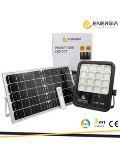 PROIETTORE C/PANNELLO SOLARE 150W 1600LM CCT TELECOM