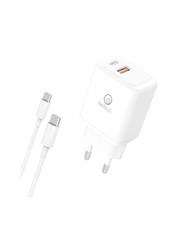 CARICATORE RAPIDO 30W 2 PRESE+CAVO USB-C / USB-C