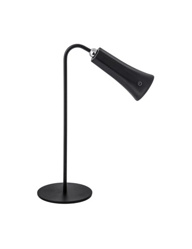 LAMPADA LED RICARICABILE DA TAVOLO ALICE NERO