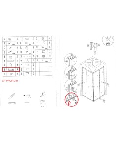 R CP PROFILI H X BOX DOCCIA CRIST.TRASP.MM.4 CM.80X80 IGLO4