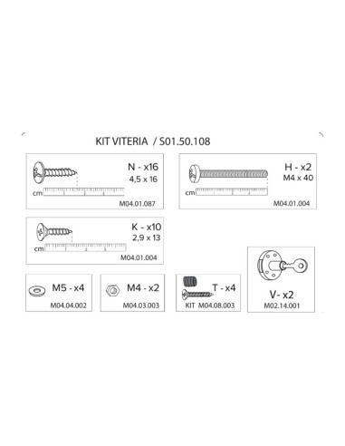 R KIT VITERIA /S01.50.108 X ARMADIO SPOGLIATOIO RESINA A 2 POSTI IN KIT C/SERRAT