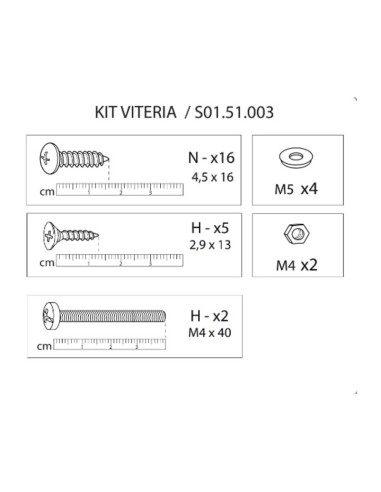 R KIT VITERIA S01.51.003 X ARMADIO SPORCO PULITO RESINA 1 ANTA 175X59X39 KIT
