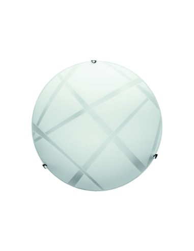 PLAFONIERA DARIO D 30 CM 1 LUCE E27 CROMO B/CO