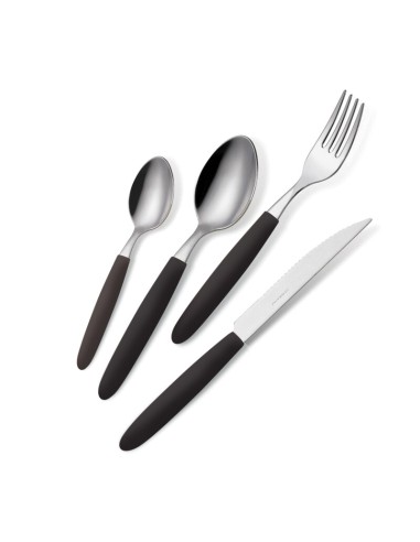 POSATE LIGHT BARATTOLO PZ.24 NERO 1 18/0
