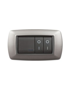 PLACCA LIFE LIVING PLAST ACCIAIO SATINATO 4P