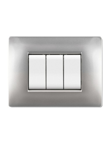 PLACCA LIFE Q LIVING PLAST ALLUMINIO CHIARO 4P